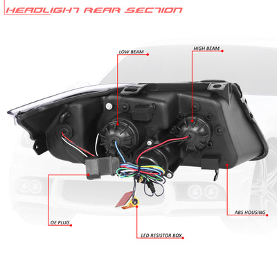 3D LED DRL Switchback Projector Headlights <br> 09-12 BMW 323i 325i 328i 335i 335d