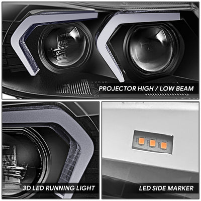 LED Switchback Projector Black Headlight <br>07-12 BMW 328i 335i 4-Door Sedan