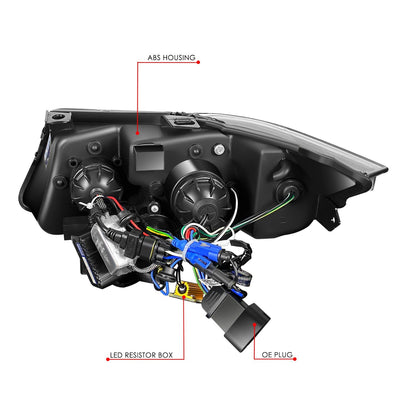 LED Switchback Projector Black Headlight <br>07-12 BMW 328i 335i 4-Door Sedan