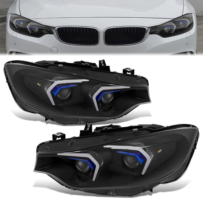 3D Halo LED Projector Headlights <br>14-16 BMW 428I, 17-20 430I, 440I