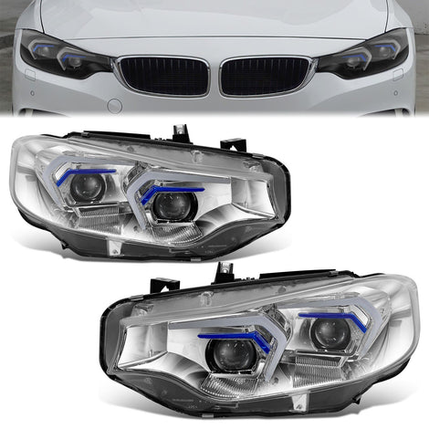 3D Halo LED Projector Headlights <br>14-16 BMW 428I, 17-20 430I, 440I