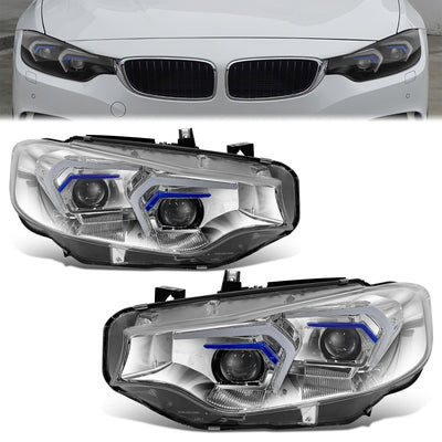 3D Halo LED Projector Headlights <br>14-16 BMW 428I, 17-20 430I, 440I
