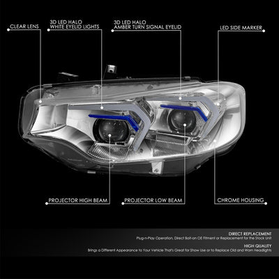 3D Halo LED Projector Headlights <br>14-16 BMW 428I, 17-20 430I, 440I