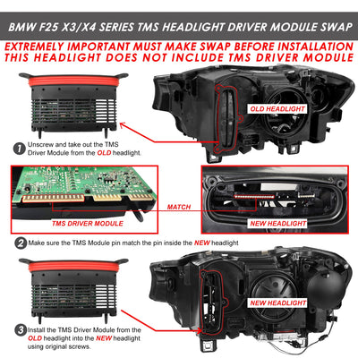 Start-Up 3D LED DRL Sequential Projector Headlights <br> 15-18 BMW X3 X4