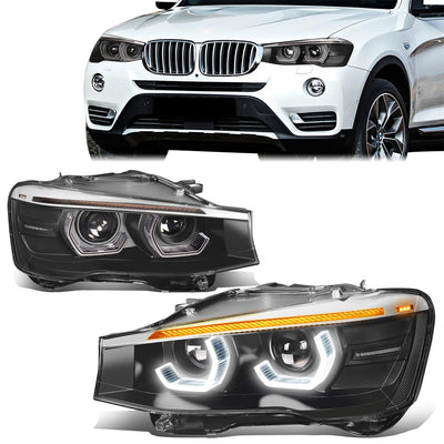 Start-Up 3D LED DRL Sequential Projector Headlights <br> 15-18 BMW X3 X4