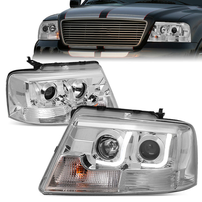 LED DRL Projector Headlights<br>04-08 Ford F-150, 06-08 Lincoln Mark LT
