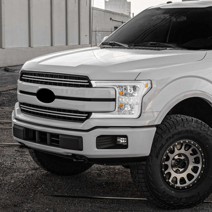 LED DRL Sequential Projector Headlights <br> 18-20 Ford F-150