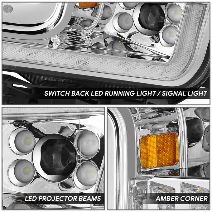 LED DRL Sequential Projector Headlights <br> 18-20 Ford F-150