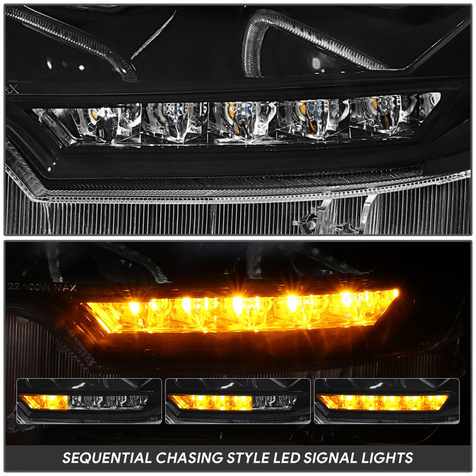 LED DRL Sequential Signal Headlights (Left & Right) <BR>16-23 Toyota Tacoma