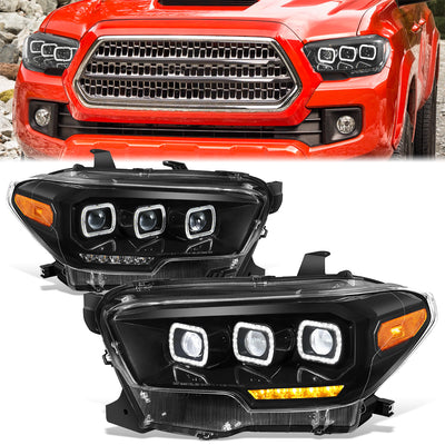 LED DRL Sequential Signal Headlights (Left & Right) <BR>16-23 Toyota Tacoma