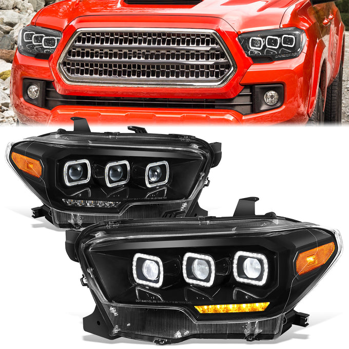 LED DRL Sequential Signal Headlights (Left & Right) <BR>16-23 Toyota Tacoma