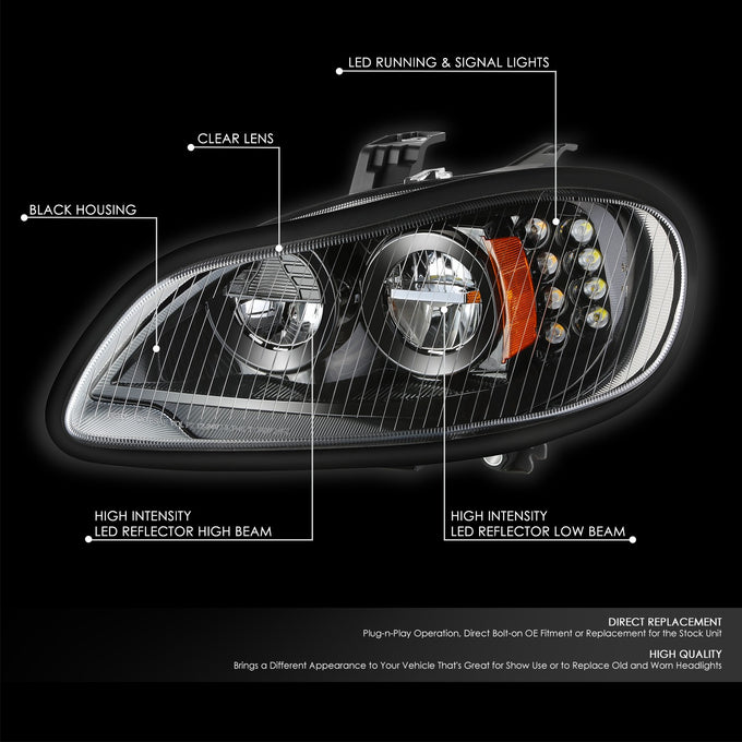 Full LED DRL Headlights (Left & Right) <BR>03-18 Freightliner M2 106, 112
