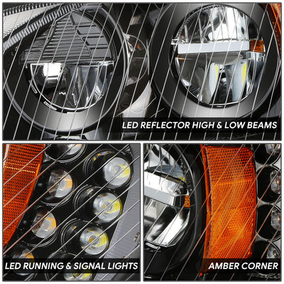 Full LED DRL Headlights (Left & Right) <BR>03-18 Freightliner M2 106, 112