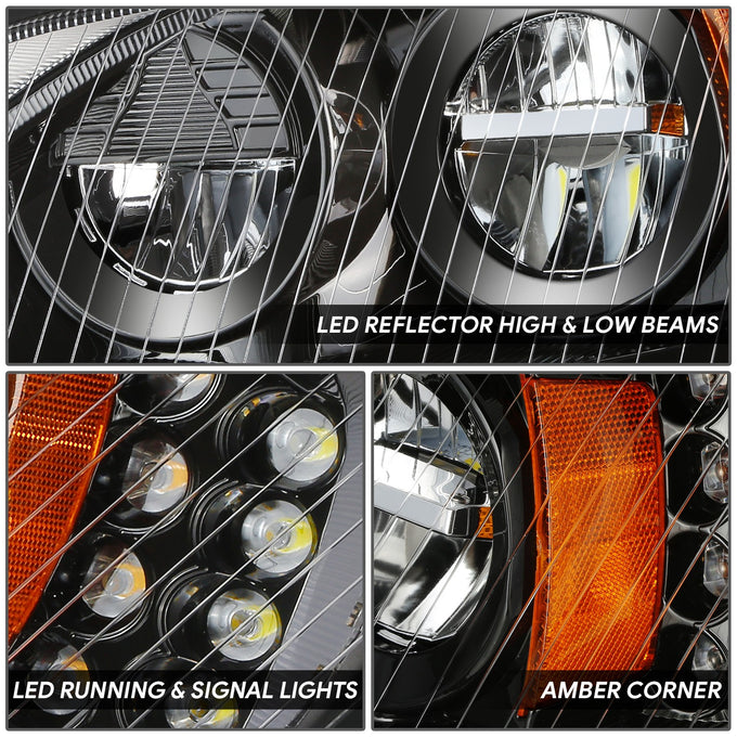 Full LED DRL Headlights (Left & Right) <BR>03-18 Freightliner M2 106, 112