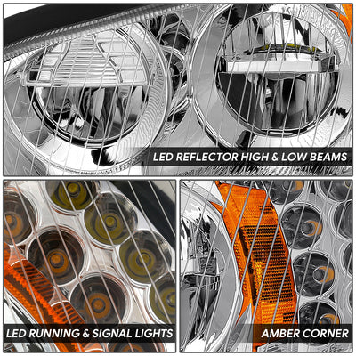 Full LED DRL Headlights (Left & Right) <BR>03-18 Freightliner M2 106, 112