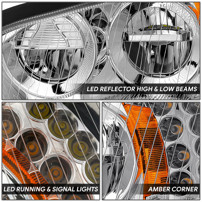 Full LED DRL Headlights (Left & Right) <BR>03-18 Freightliner M2 106, 112