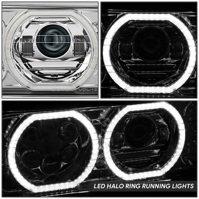 LED Halo Ring DRL Projector Headlights <br> 18-23 Volvo VNL 300 400 740 760 860 VNR 400