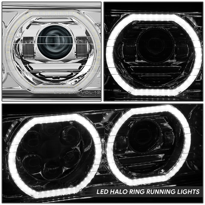 LED Halo Ring DRL Projector Headlights <br> 18-23 Volvo VNL 300 400 740 760 860 VNR 400