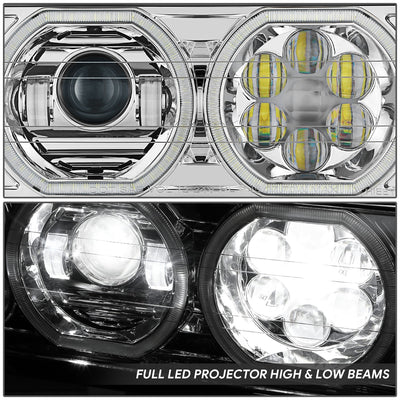 LED Halo Ring DRL Projector Headlights <br> 18-23 Volvo VNL 300 400 740 760 860 VNR 400