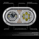 Full LED DRL Halo Ring Dual Projector Headlights <BR>67-87 Peterbilt 359
