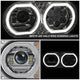 Full LED DRL Halo Ring Dual Projector Headlights <BR>67-87 Peterbilt 359