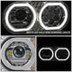 Full LED DRL Halo Ring Dual Projector Headlights <BR>67-87 Peterbilt 359