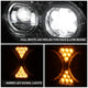 Full LED DRL Halo Ring Dual Projector Headlights <BR>67-87 Peterbilt 359