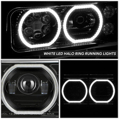 Full LED DRL Projector Headlights w/Mounting <BR>81-88 Peterbilt 359, 87-07 379, 08-21 389