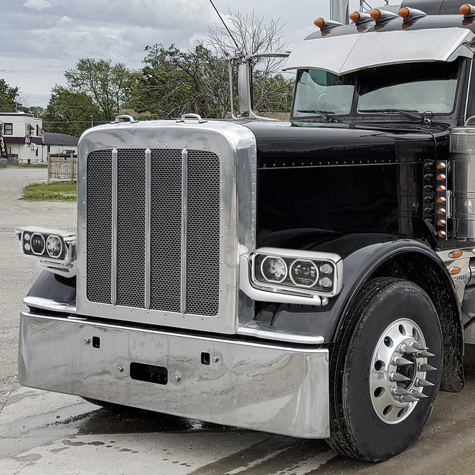 Full LED DRL Projector Headlights w/Mounting <BR>81-88 Peterbilt 359, 87-07 379, 08-21 389