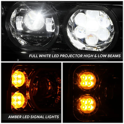 Full LED DRL Projector Headlights w/Mounting <BR>81-88 Peterbilt 359, 87-07 379, 08-21 389