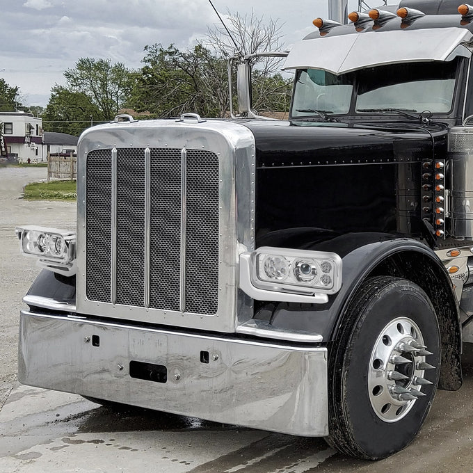 Full LED DRL Projector Headlights w/Mounting <BR>81-88 Peterbilt 359, 87-07 379, 08-21 389
