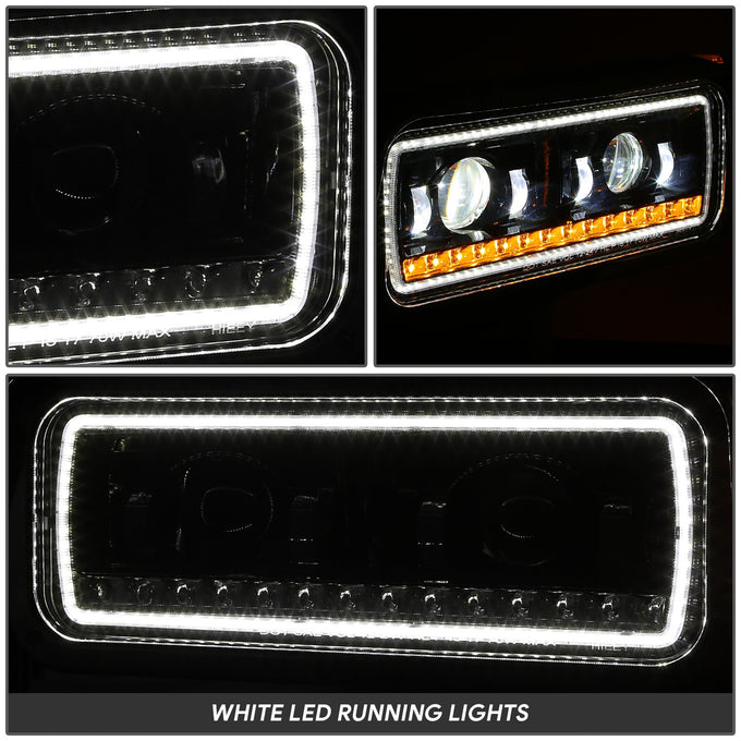 LED DRL Sequential Projector Headlights <br> 81- 21 Peterbilt 359 379 389