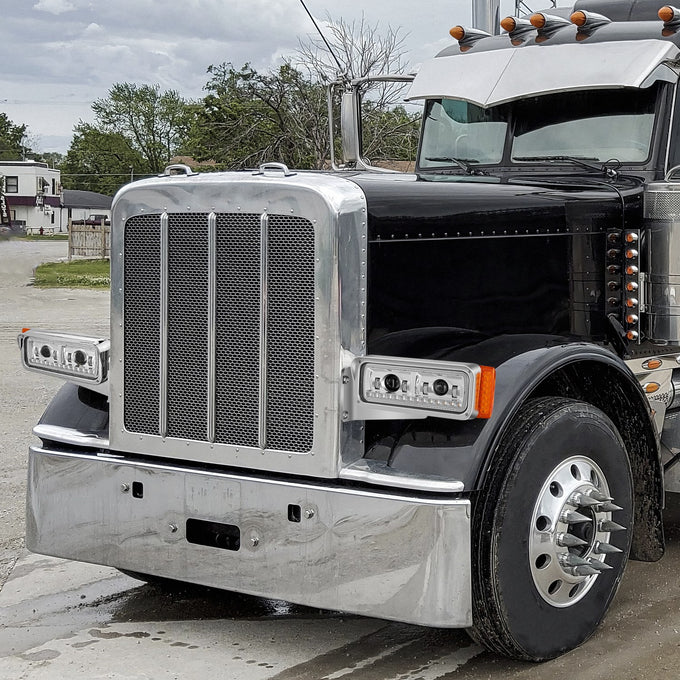 LED DRL Sequential Projector Headlights <br> 81- 21 Peterbilt 359 379 389