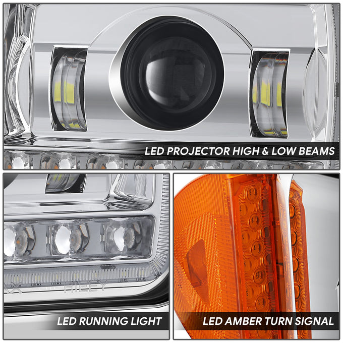 LED DRL Sequential Projector Headlights <br> 81- 21 Peterbilt 359 379 389