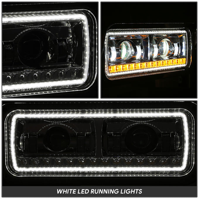 LED DRL Sequential Projector Headlights <br> 81- 21 Peterbilt 359 379 389
