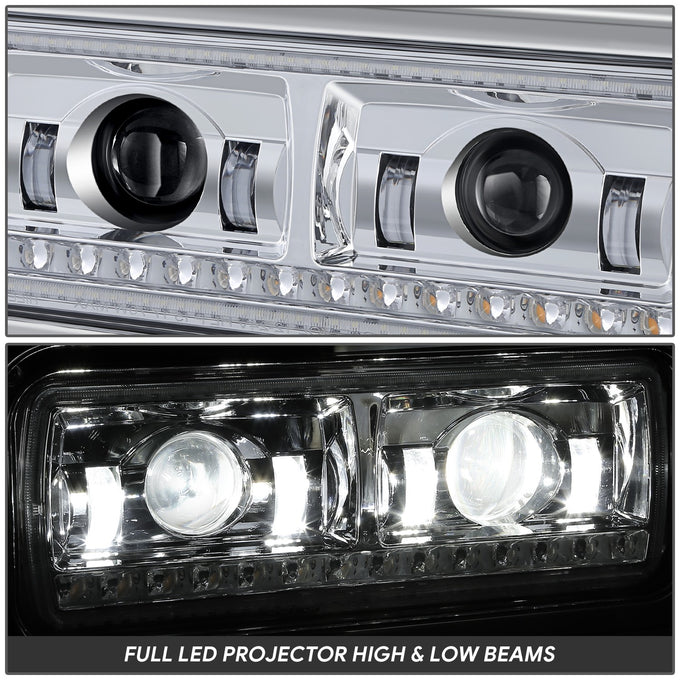 LED DRL Sequential Projector Headlights <br> 81- 21 Peterbilt 359 379 389