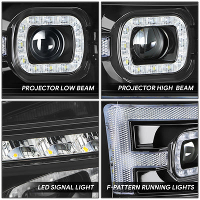 F-LED DRL Sequential Projector Headlights <br>11-16 Ford F-250 F-350 F-450 F-550 Super Duty