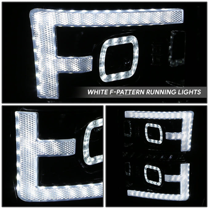 F-LED DRL Sequential Projector Headlights <br>11-16 Ford F-250 F-350 F-450 F-550 Super Duty
