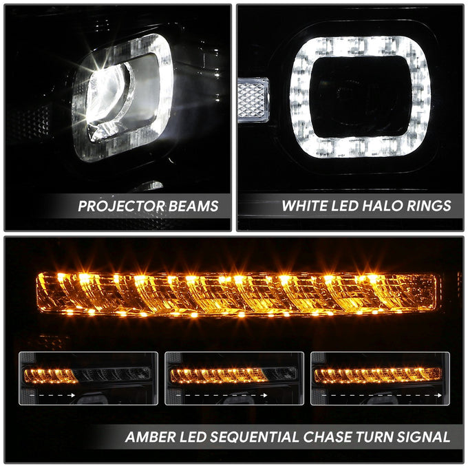 F-LED DRL Sequential Projector Headlights <br>11-16 Ford F-250 F-350 F-450 F-550 Super Duty