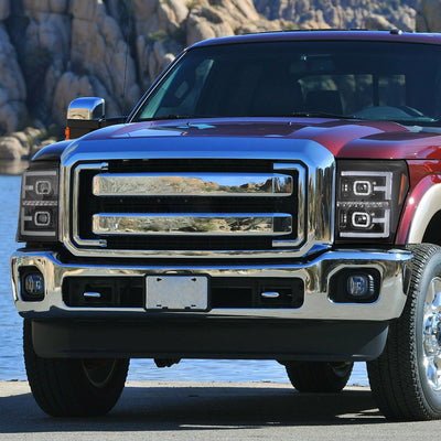 F-LED DRL Sequential Projector Headlights <br>11-16 Ford F-250 F-350 F-450 F-550 Super Duty
