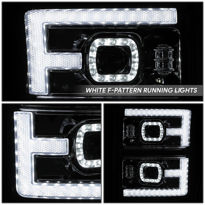 F-LED DRL Sequential Projector Headlights <br>11-16 Ford F-250 F-350 F-450 F-550 Super Duty