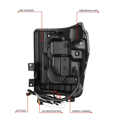 F-LED DRL Sequential Projector Headlights <br>11-16 Ford F-250 F-350 F-450 F-550 Super Duty