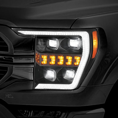 3D LED DRL Sequential Projector Headlights <br> 21-23 Ford F-150