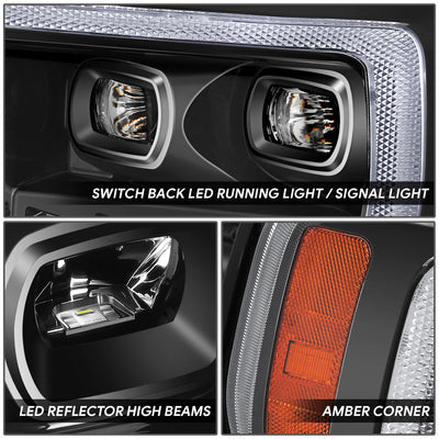 3D LED DRL Sequential Projector Headlights <br> 21-23 Ford F-150
