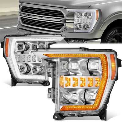 3D LED DRL Sequential Projector Headlights <br> 21-23 Ford F-150