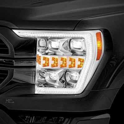 3D LED DRL Sequential Projector Headlights <br> 21-23 Ford F-150