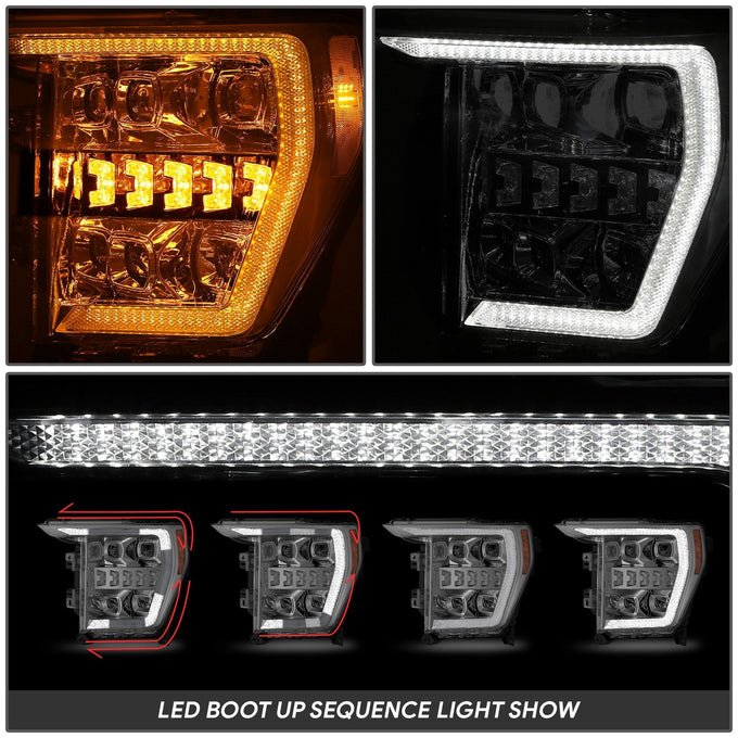 3D LED DRL Sequential Projector Headlights <br> 21-23 Ford F-150