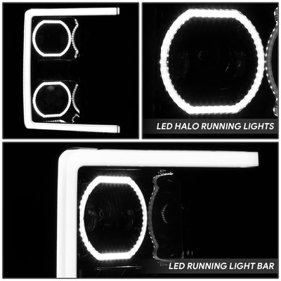 3D LED DRL Sequential Projector Headlights <br> 17-19 Ford F-250 F-350 F-450 Super Duty
