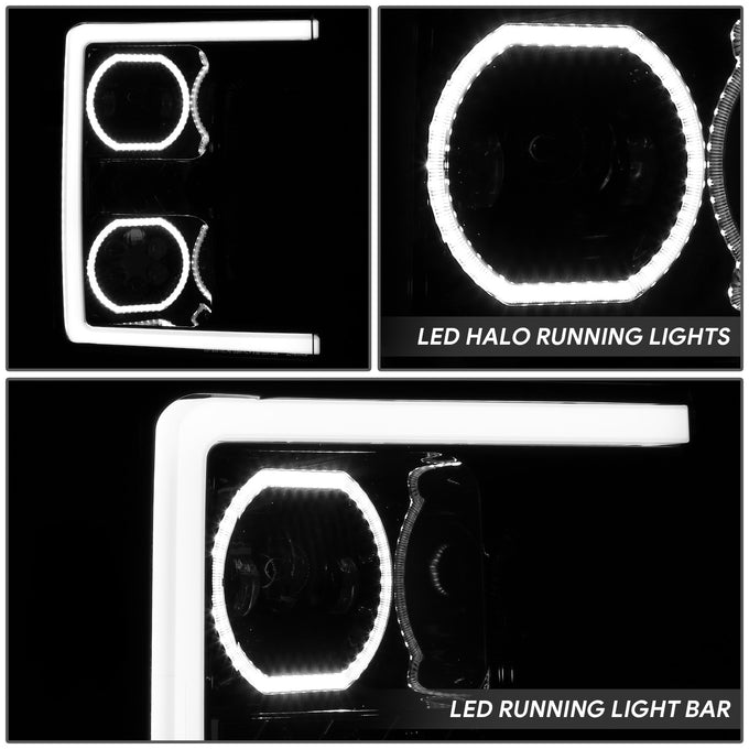 3D LED DRL Sequential Projector Headlights <br> 17-19 Ford F-250 F-350 F-450 Super Duty