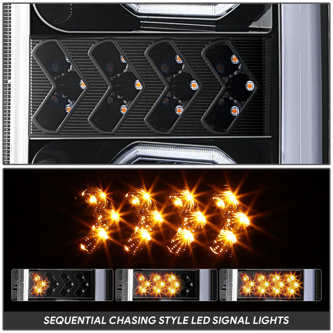 3D LED DRL Sequential Projector Headlights <br> 17-19 Ford F-250 F-350 F-450 Super Duty